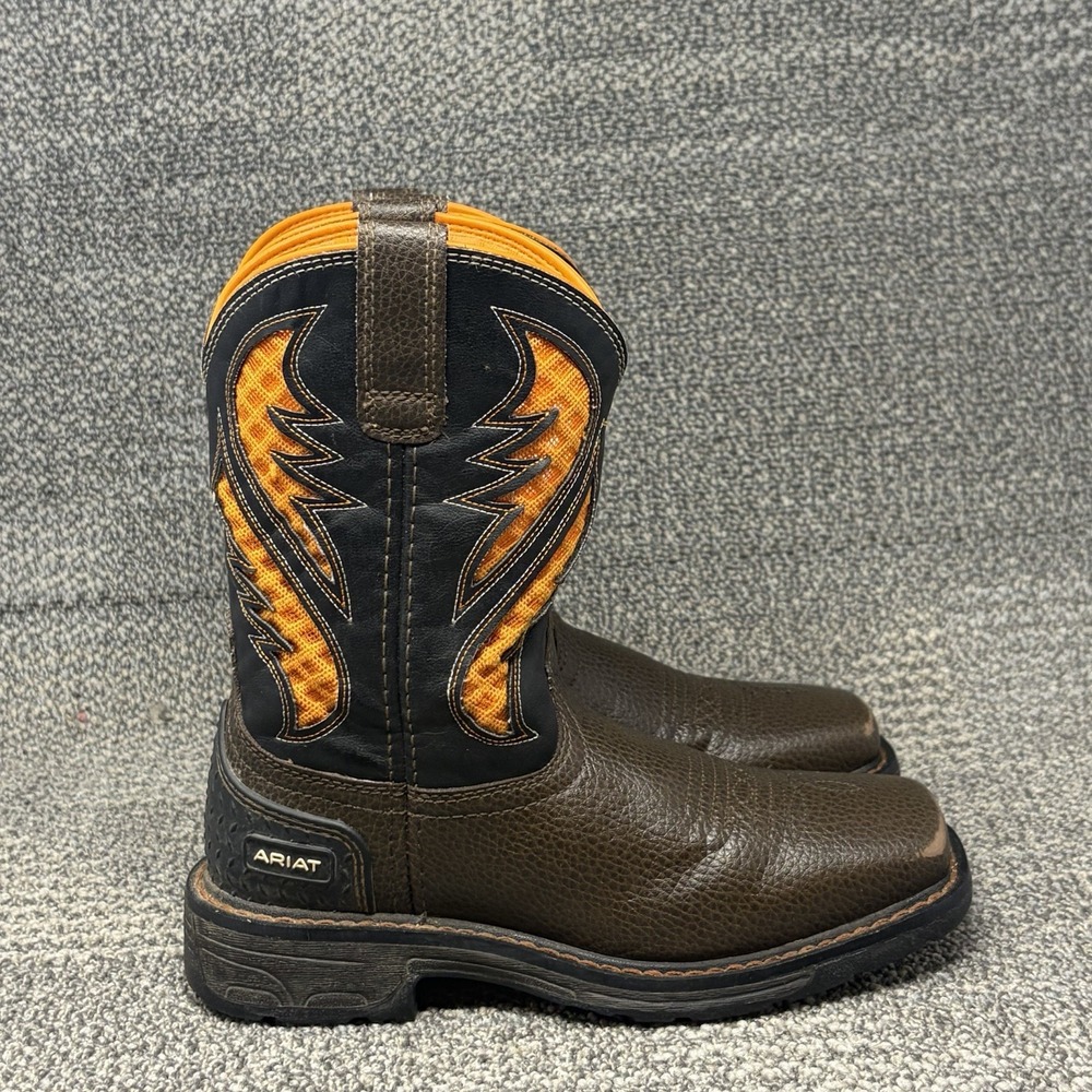 Ariat VentTEK 10034159 Youth Size 2 Square Toe Western Boots Cocoa Brown Orange